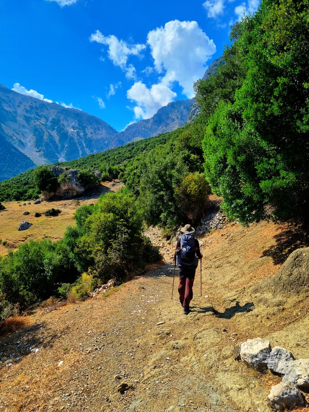 Person on the trail near Terbac.