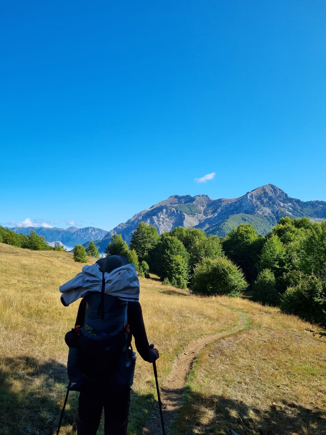 Person on the trail near Lepushe.